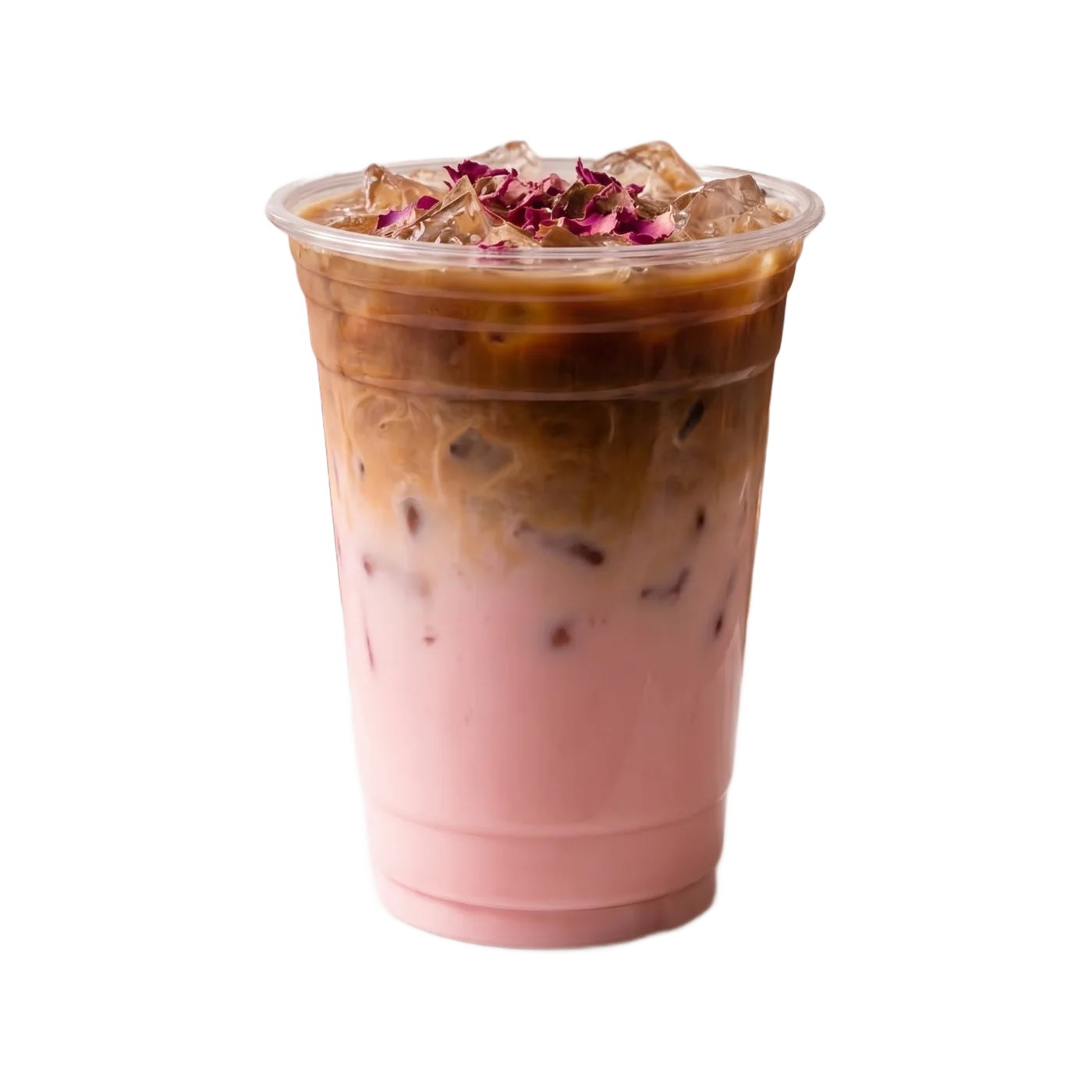 Latte de fresas y rosas